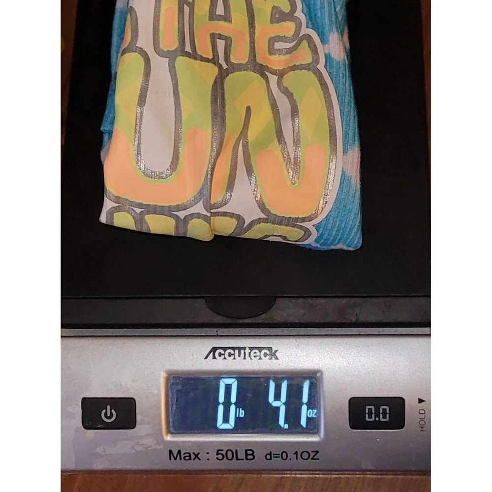 Justice Size L 12/14 Sleep Blue & White Tie-Dye Pineapple Graphic Sleep Shirt